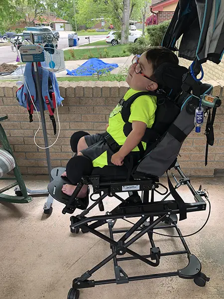 Gabriel in his car seat