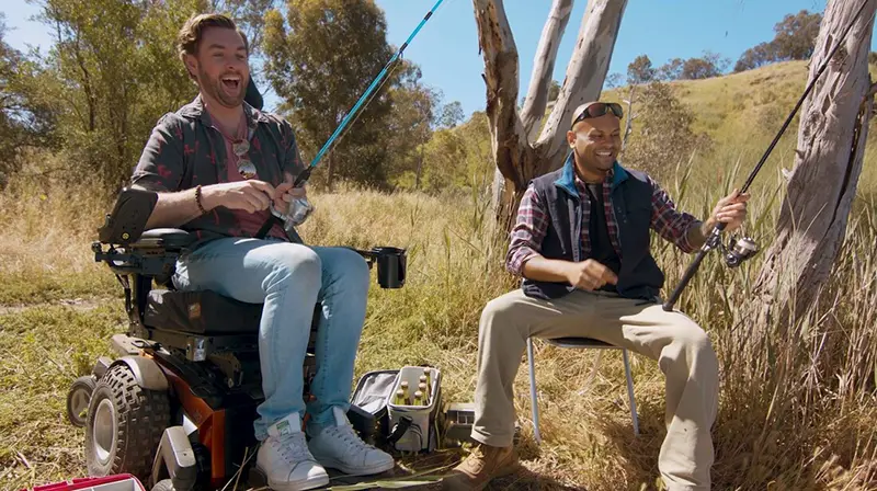 Two men fishing