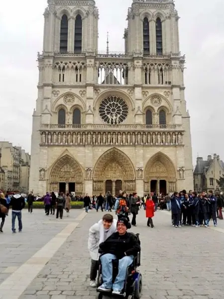 Cory and his mother at Notre Dame