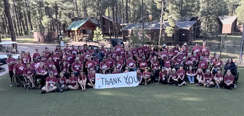 Group photo from Camp with a Ramp