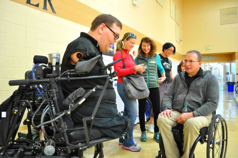 Kyle speaks with a spectator