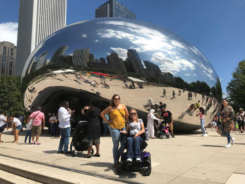 Jenny with her caregiver in Chicago