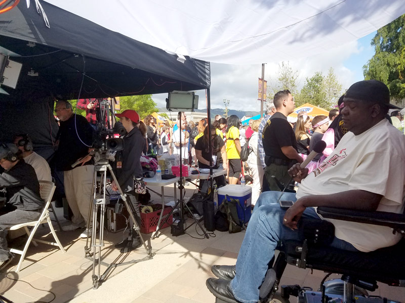 Paul working at a festival