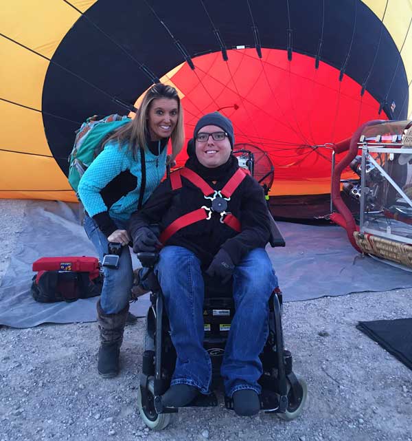 Cory Lee getting ready for a hot air balloon ride
