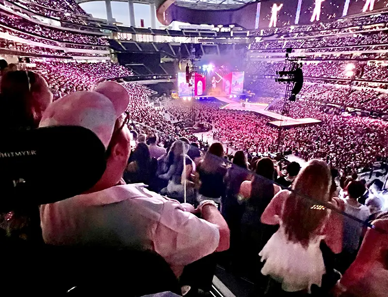 Cory attending a concert in his wheelchair