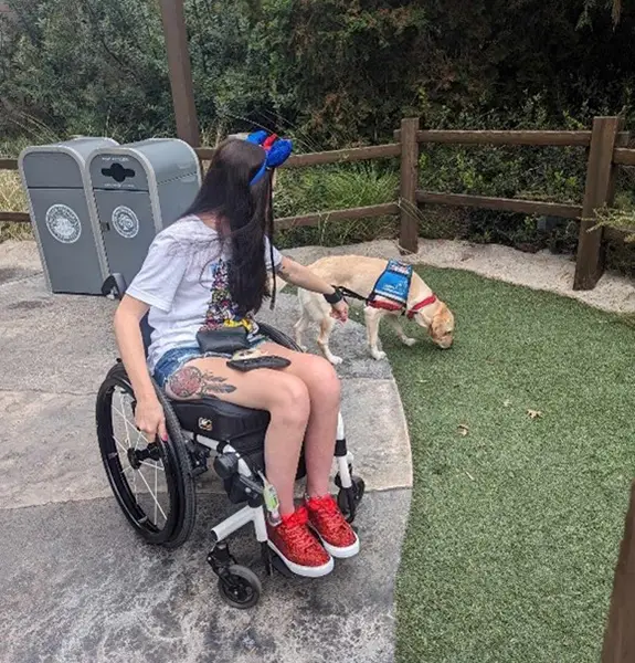 Aspen and Jojo at a relief station