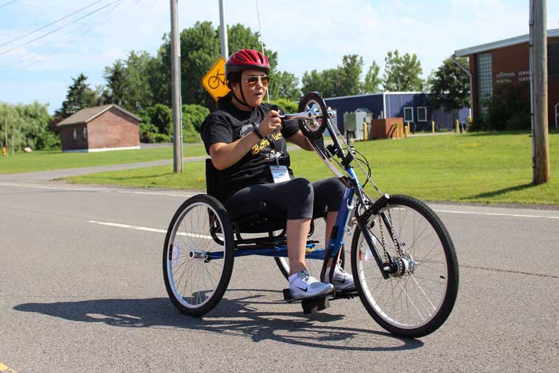 A cyclist on the move