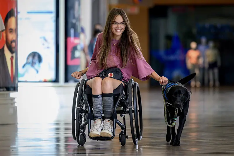 Eden with her dog